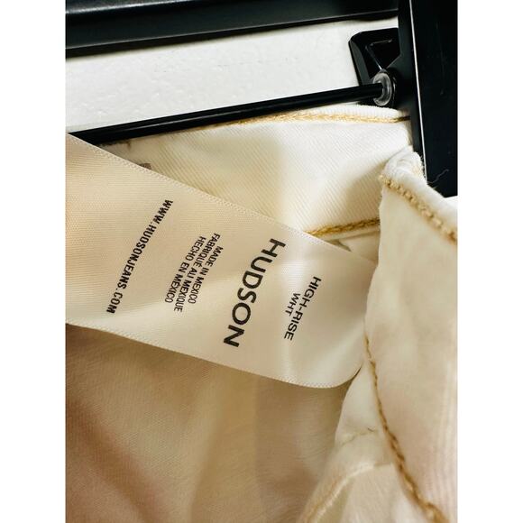 HUDSON White High-Rise Welt Pocket Cargo Wide Leg Jeans Size 26 - Picture 15 of 16